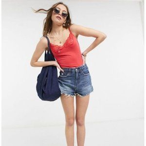 NWT Free People Side of Sass Bodysuit in Ladybird Red